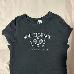 Baby Tee Cropped Dark Gray